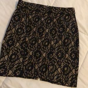 Black lace mini skirt